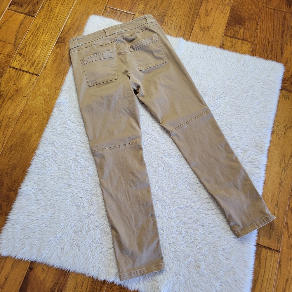 Emerson Fry Skinny Twill Pants Jeans Women's 0 Calf Zip Slim Light Brown - Picture 4 of 12